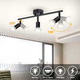 3-Way Modern Black Ceiling Spotlight